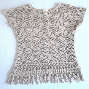 Chico's Crochet Beach Coastal Cottagecore Sz M‎ 100% Cotton